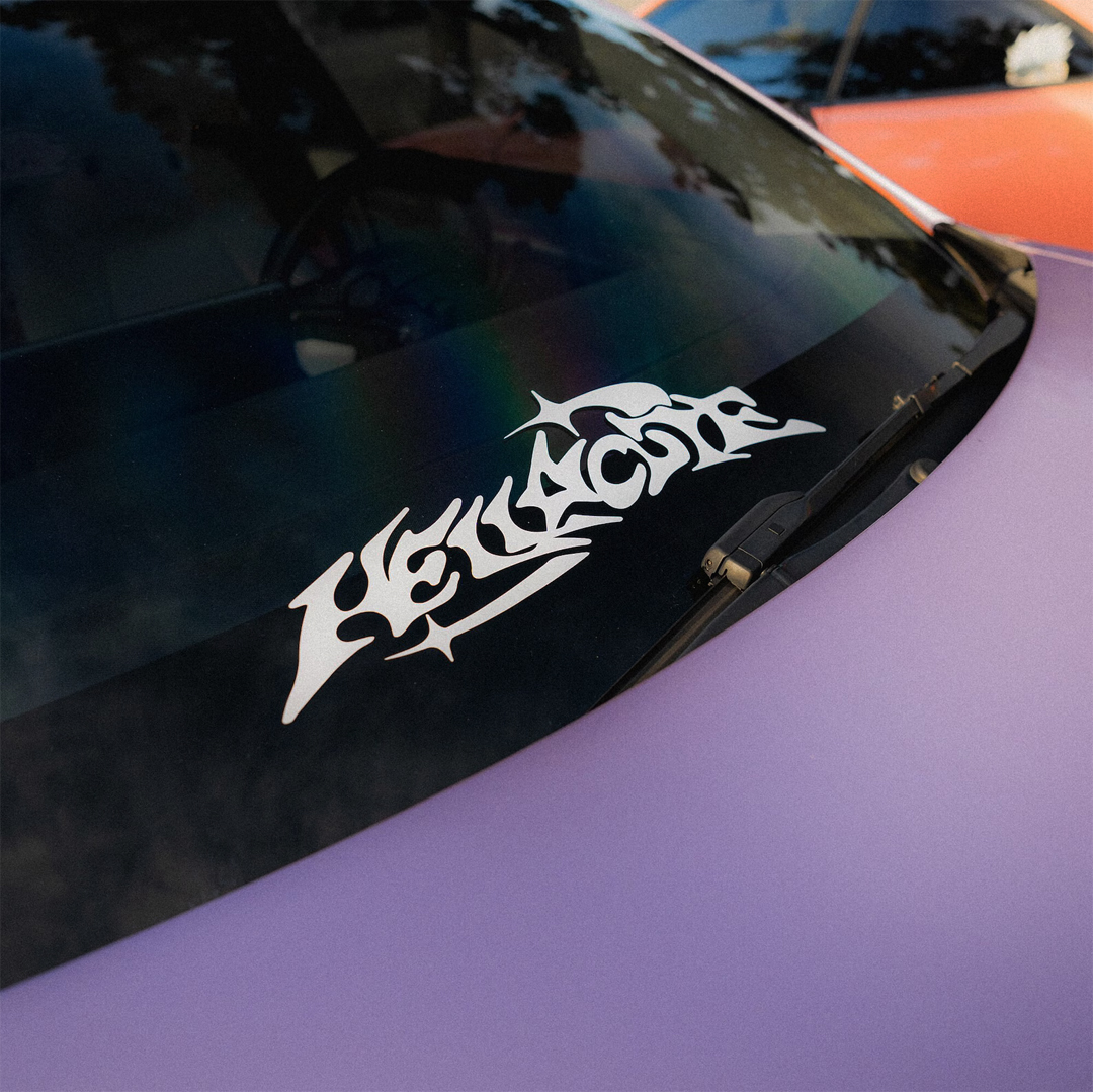 Streetwear Brand Stickers - Hellacute Banner JDM Rear Window Car