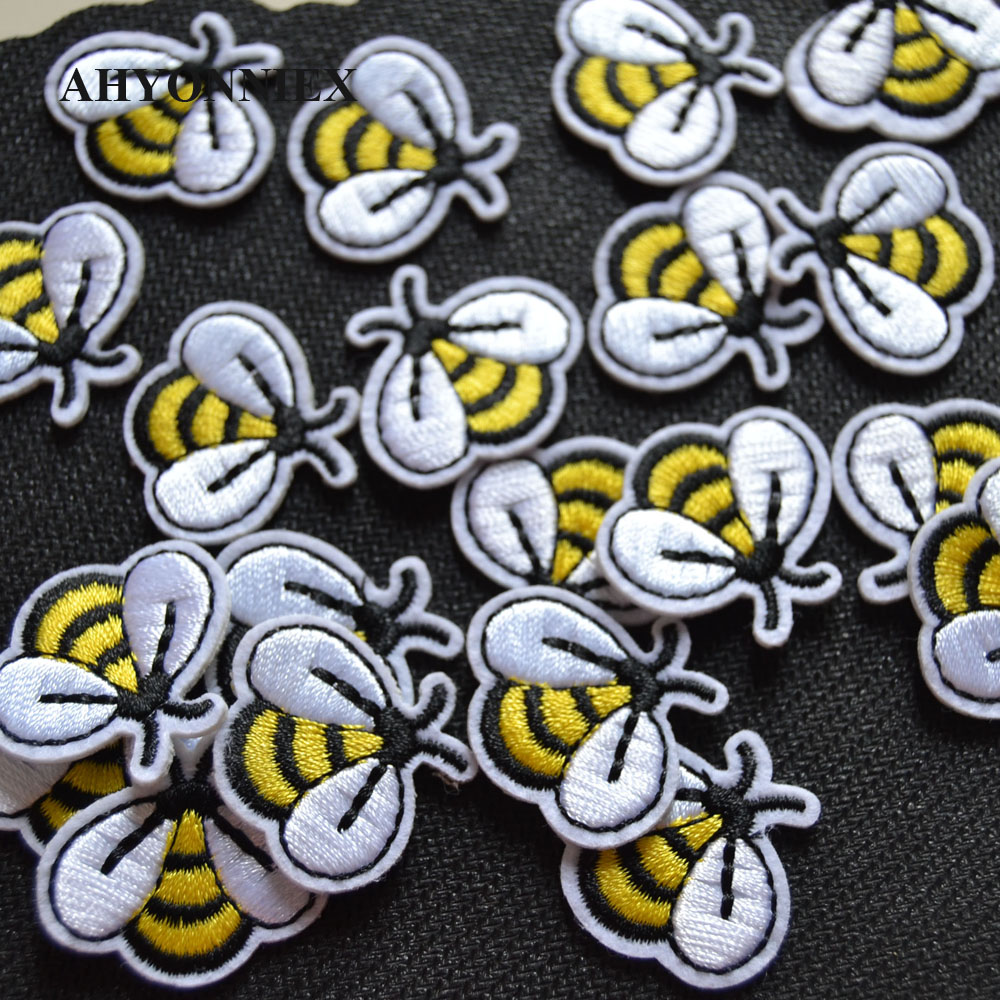 Streetwear Brand Stickers - 10pcs/lot Small Yellow Bee Patch Embroidery