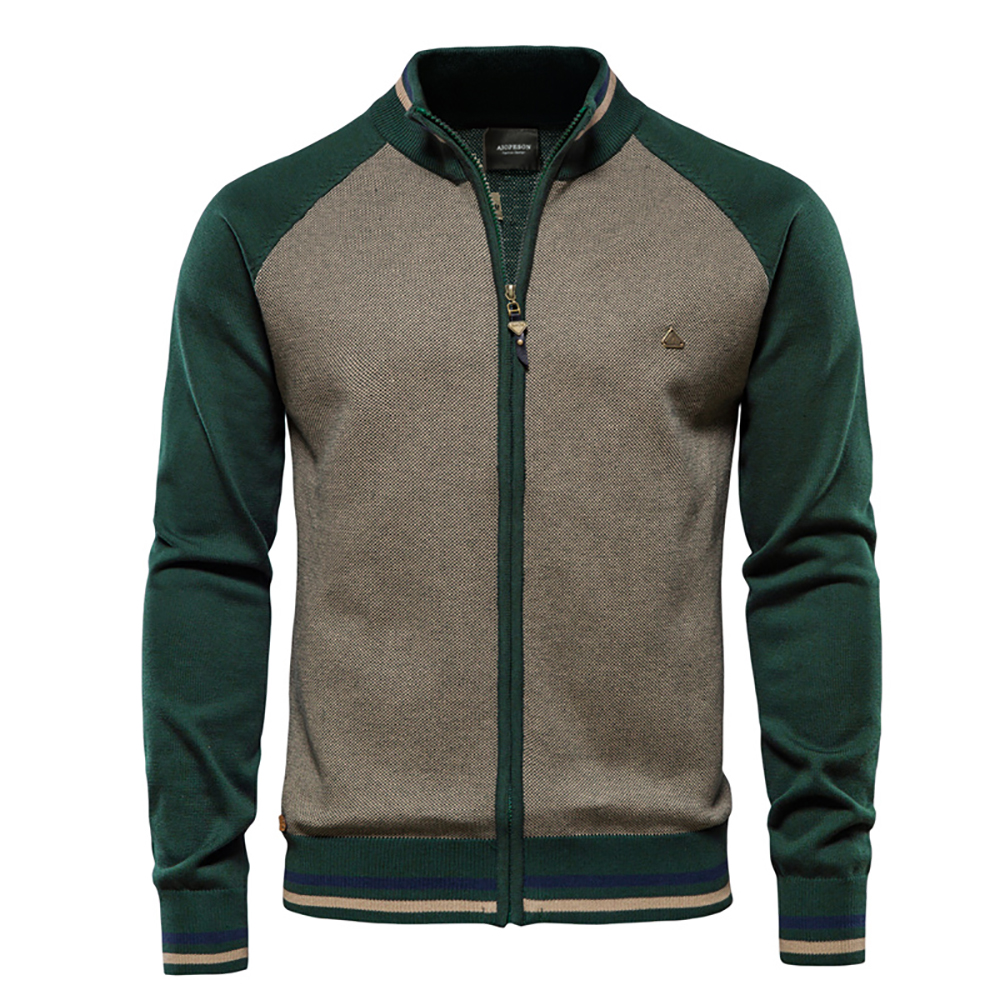 Streetwear Brand China - AIOPESON Spliced Cardigan Men Streetwear Casual