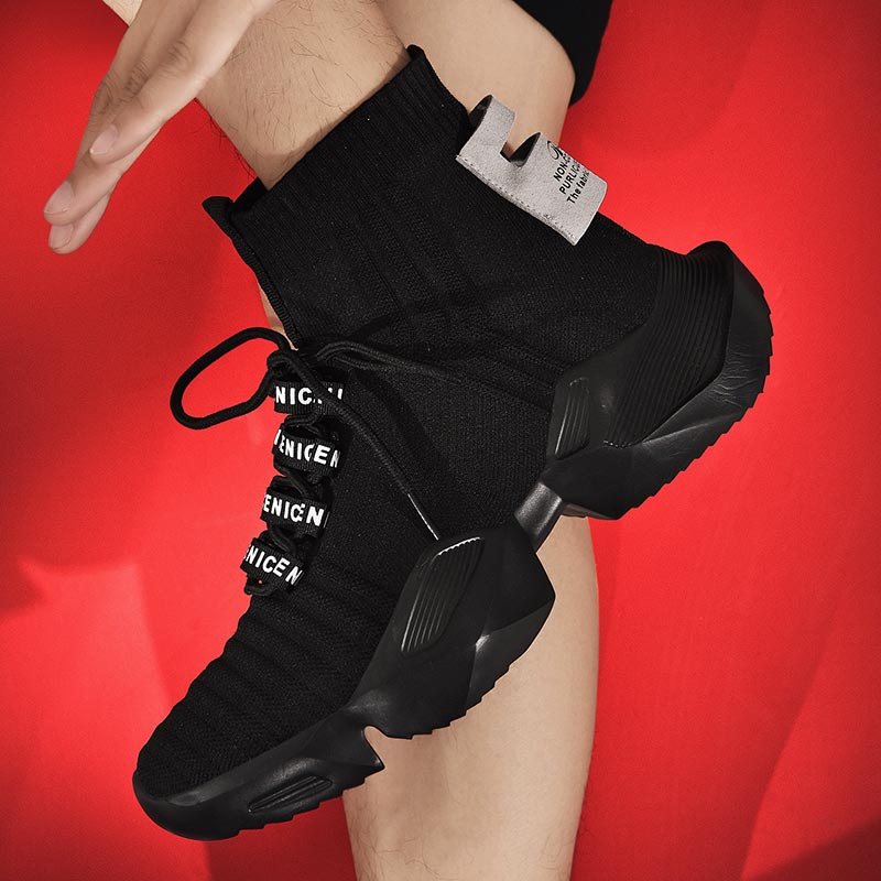 Off White Streetwear Brand - Plus Size Hightop High-soled Men Sport