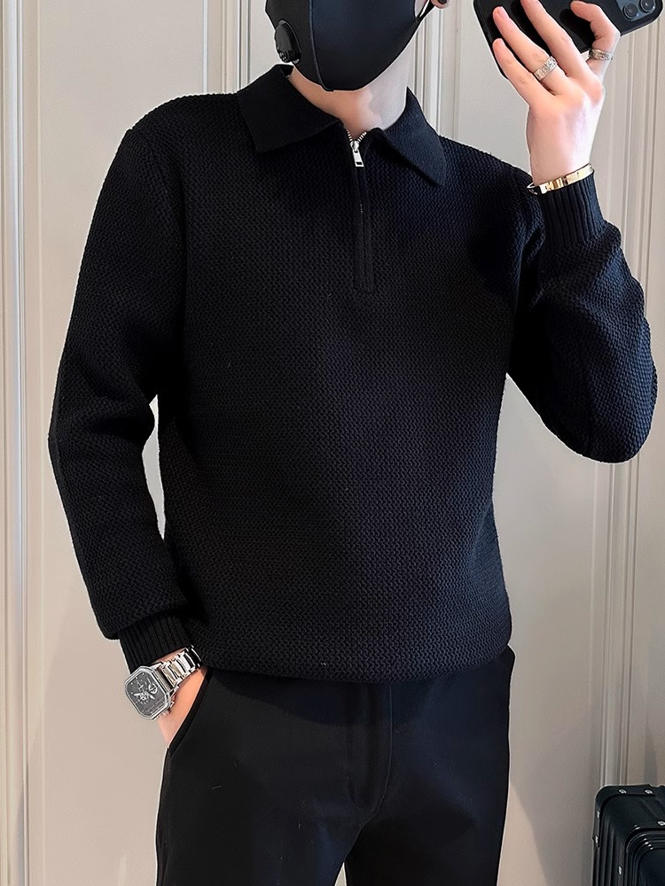 Streetwear Brand Designs - Slim Fit Men's Knitted Sweater Half