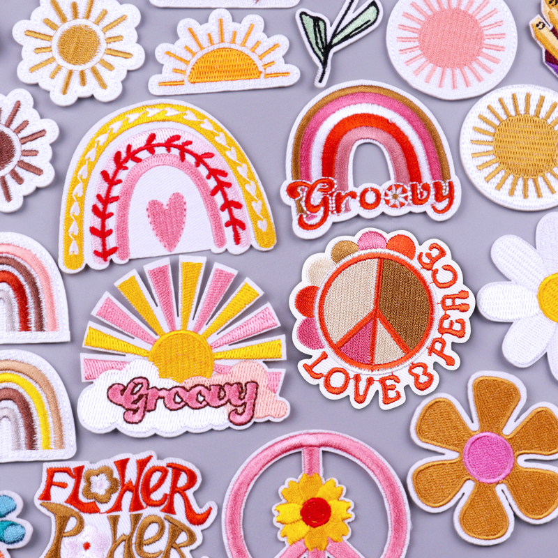 Streetwear Brand Stickers - Cartoon Rainbow Embroidered Patches For Clothing