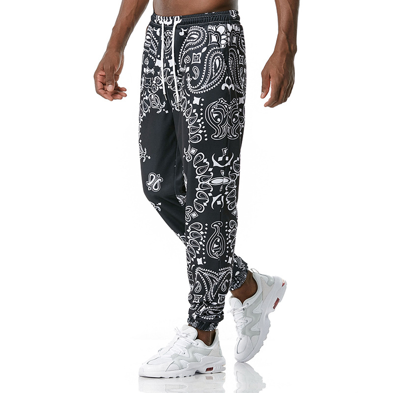 Mens Black Paisley Print Sweat - đánh giá và giá Streetwear Brand Joggers