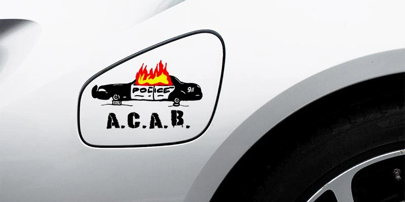 New Design for Burning Police  - đánh giá và giá Streetwear Brand Stickers