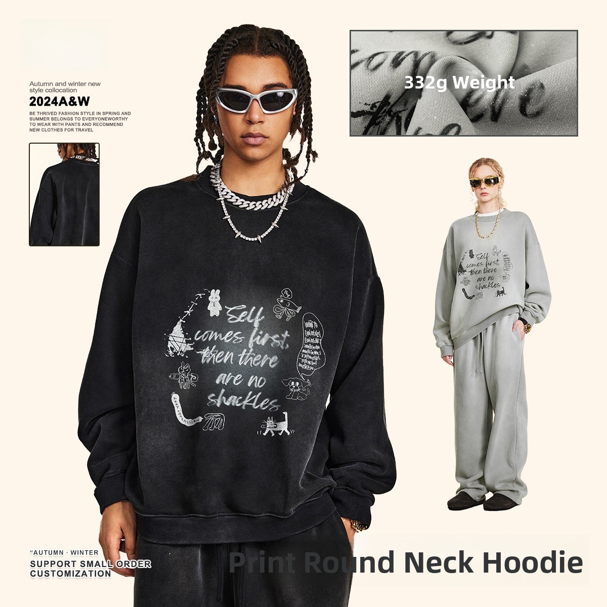 Men's Oversized round Ne Fce L - đánh giá và giá Streetwear Brand With K