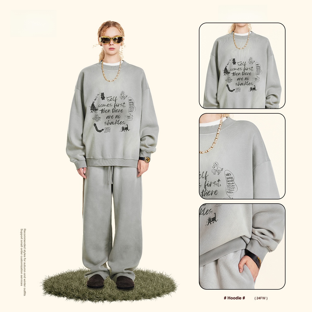 Men's Oversized round Ne Fce L - đánh giá và giá Streetwear Brand With K
