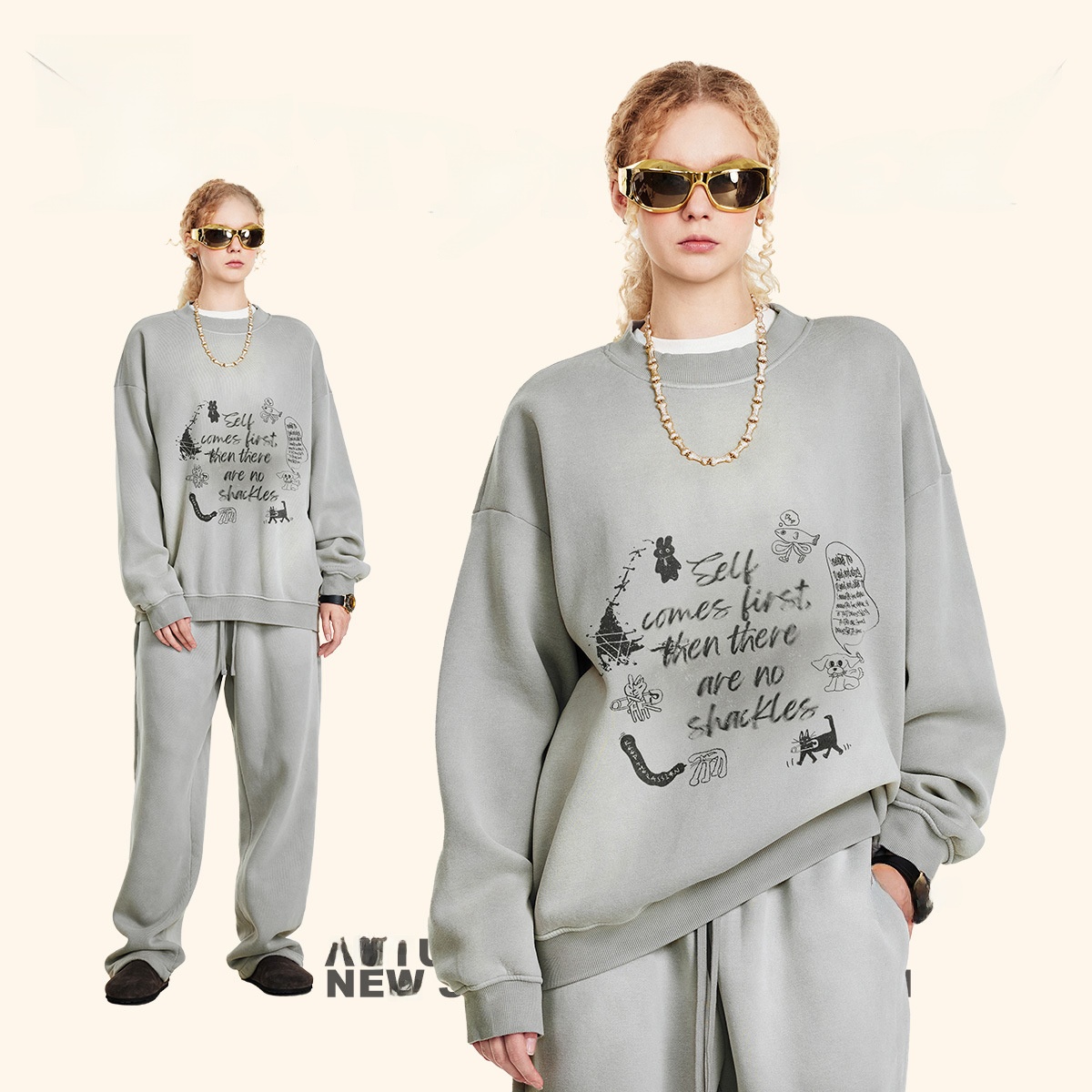 Men's Oversized round Ne Fce L - đánh giá và giá Streetwear Brand With K