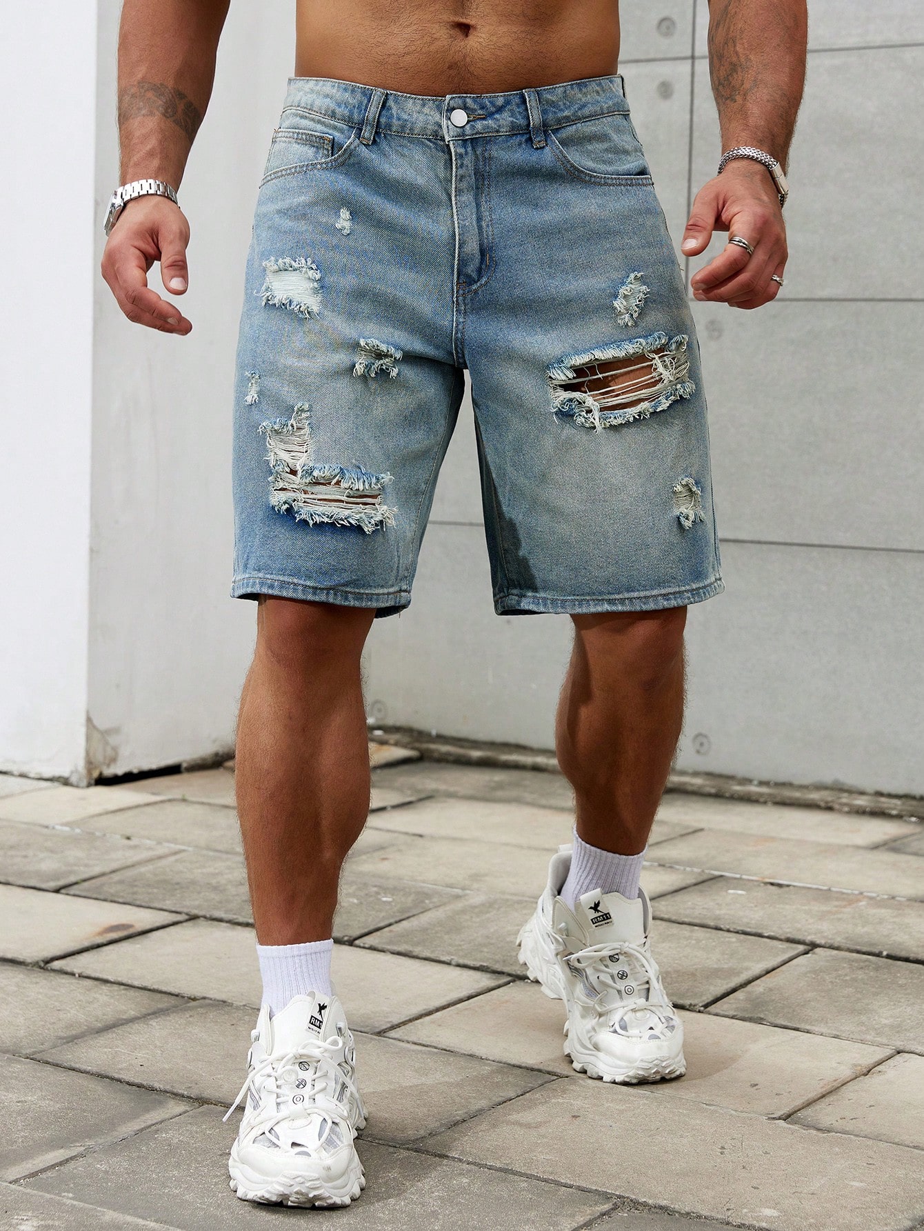 New Fashion Mens Ripped Short  - đánh giá và giá Streetwear Brand Denim