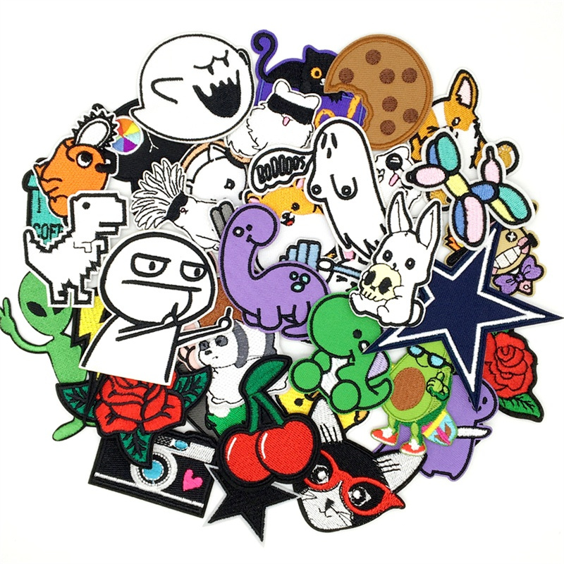 10/15pcs Amine Patches Lot Emb - đánh giá và giá Streetwear Brand Stickers