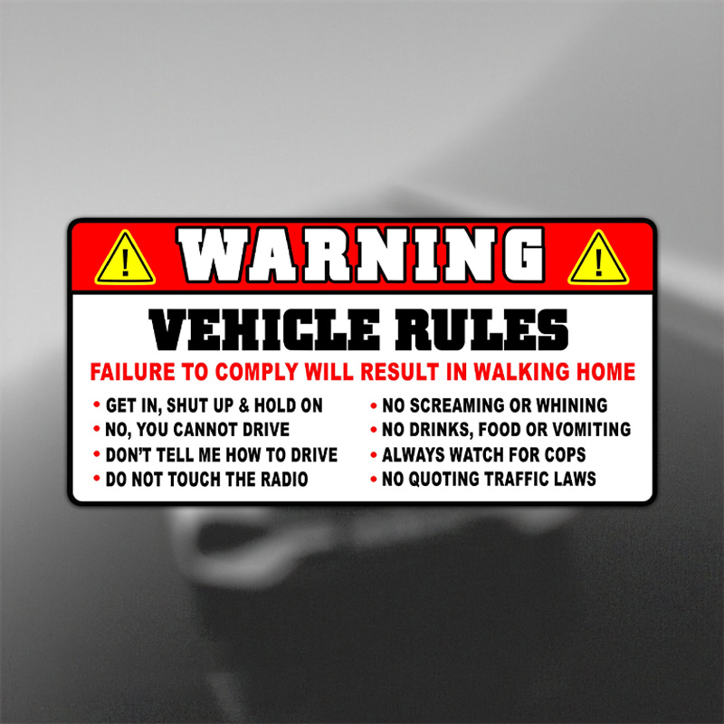 Funny Vehicle Safety Warning C - đánh giá và giá Streetwear Brand Stickers