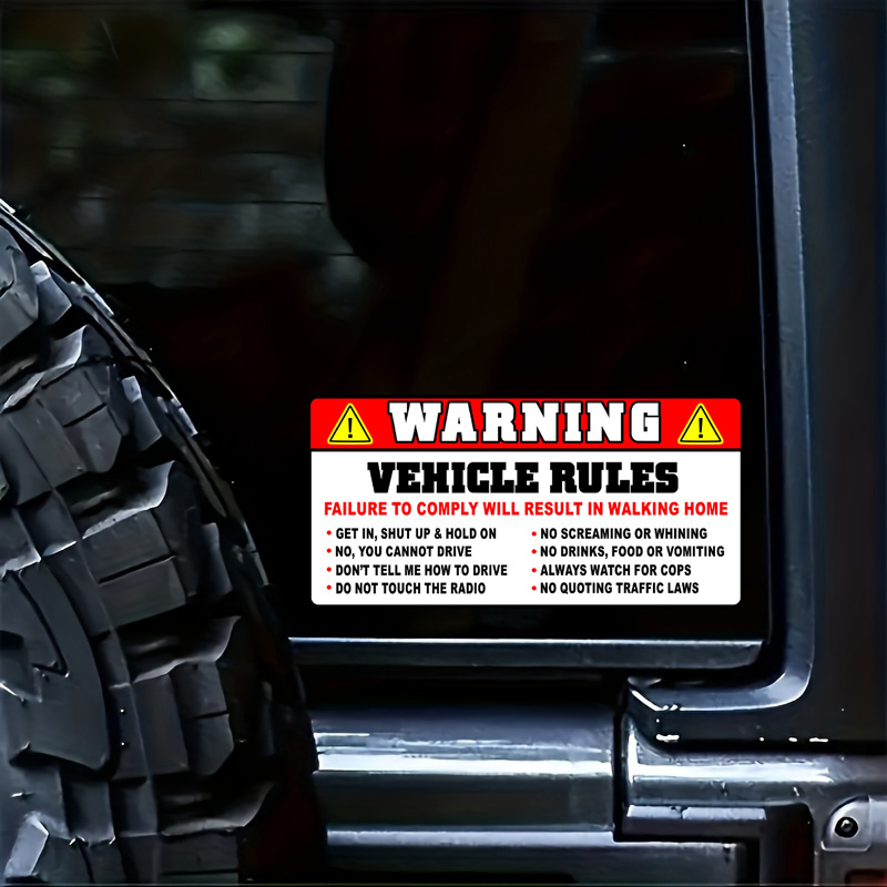 Funny Vehicle Safety Warning C - đánh giá và giá Streetwear Brand Stickers