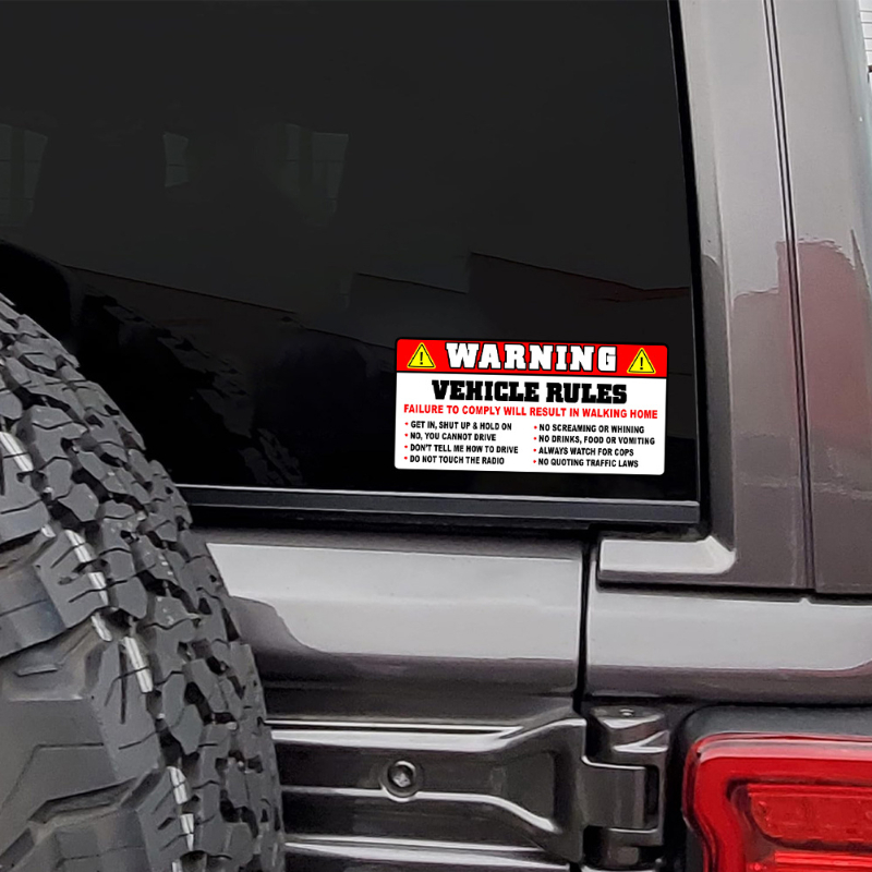 Funny Vehicle Safety Warning C - đánh giá và giá Streetwear Brand Stickers
