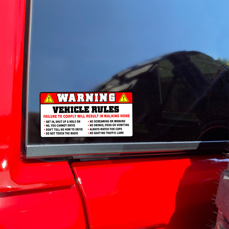 Funny Vehicle Safety Warning C - đánh giá và giá Streetwear Brand Stickers