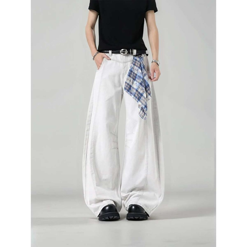 Men's Loose Wide Leg Plaid Pan - đánh giá và giá Streetwear Brand China